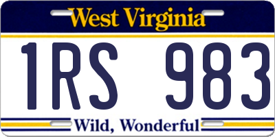 WV license plate 1RS983