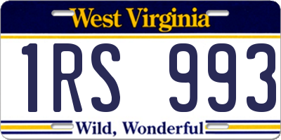 WV license plate 1RS993