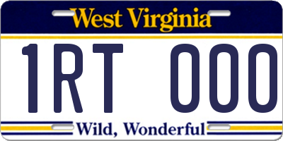 WV license plate 1RT000