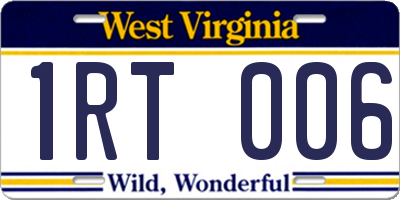 WV license plate 1RT006