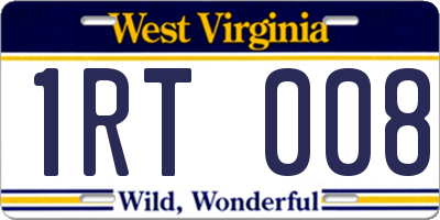 WV license plate 1RT008