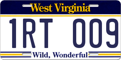 WV license plate 1RT009
