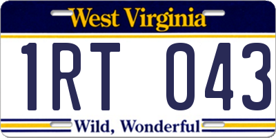 WV license plate 1RT043