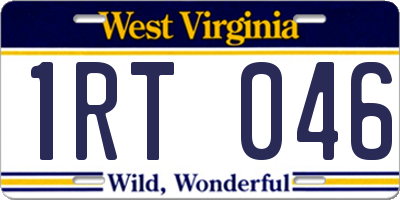 WV license plate 1RT046
