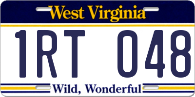 WV license plate 1RT048
