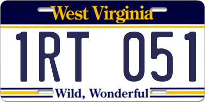 WV license plate 1RT051