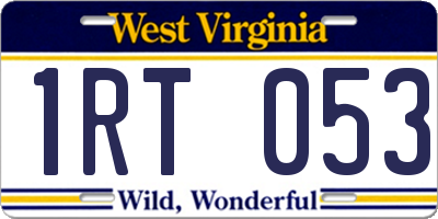 WV license plate 1RT053