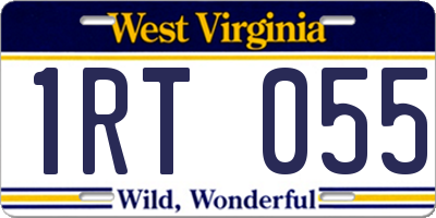 WV license plate 1RT055