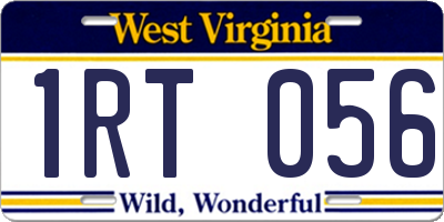 WV license plate 1RT056