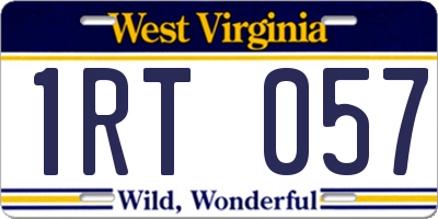 WV license plate 1RT057