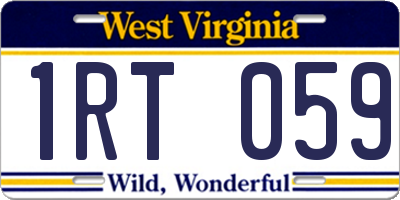 WV license plate 1RT059