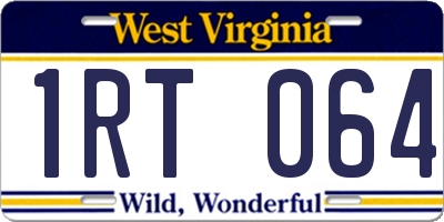 WV license plate 1RT064