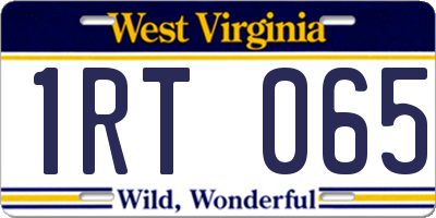 WV license plate 1RT065