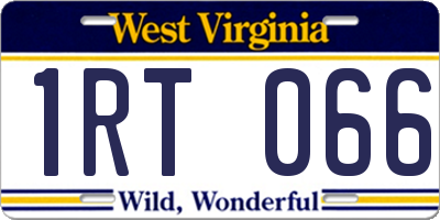 WV license plate 1RT066