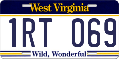 WV license plate 1RT069