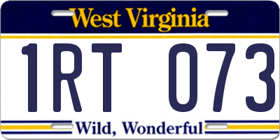 WV license plate 1RT073