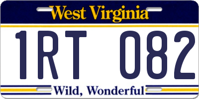 WV license plate 1RT082