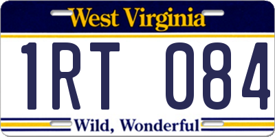 WV license plate 1RT084