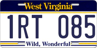 WV license plate 1RT085