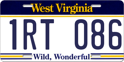 WV license plate 1RT086