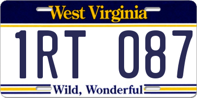 WV license plate 1RT087