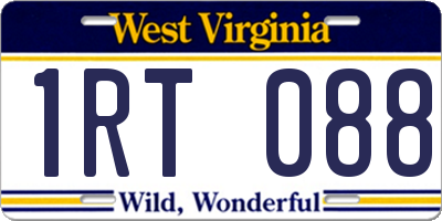 WV license plate 1RT088