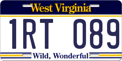 WV license plate 1RT089