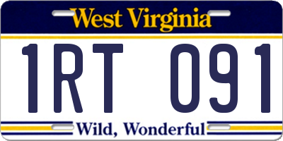WV license plate 1RT091