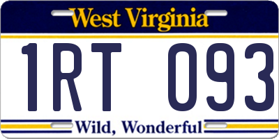 WV license plate 1RT093