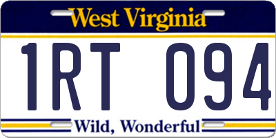 WV license plate 1RT094