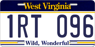 WV license plate 1RT096