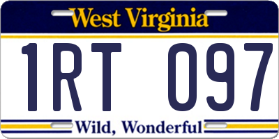 WV license plate 1RT097