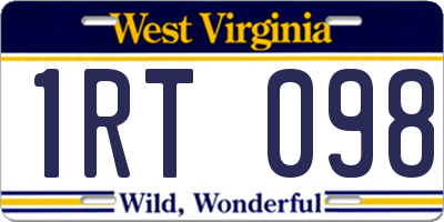 WV license plate 1RT098