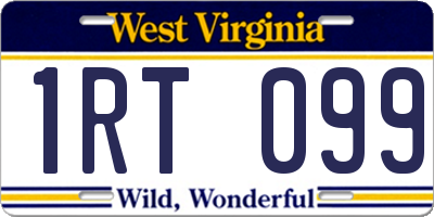 WV license plate 1RT099