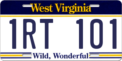 WV license plate 1RT101