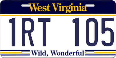 WV license plate 1RT105