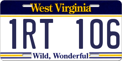 WV license plate 1RT106