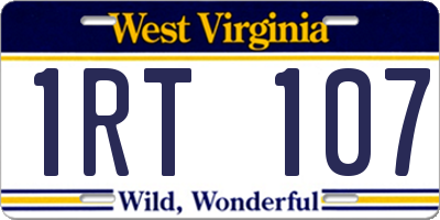 WV license plate 1RT107