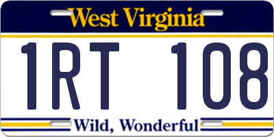 WV license plate 1RT108