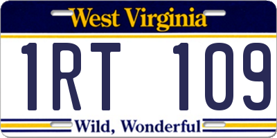 WV license plate 1RT109