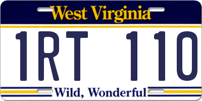 WV license plate 1RT110