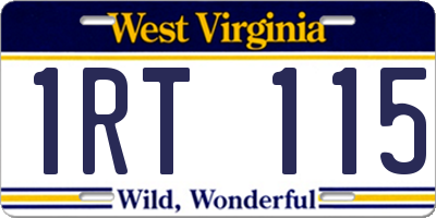 WV license plate 1RT115
