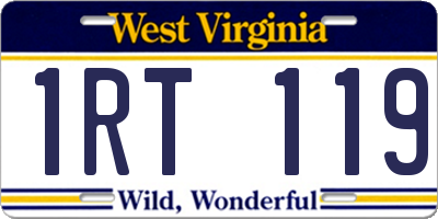 WV license plate 1RT119