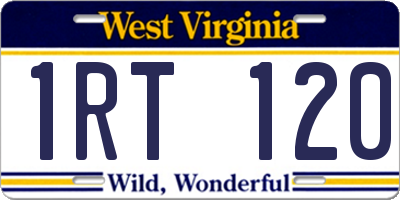 WV license plate 1RT120