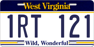 WV license plate 1RT121