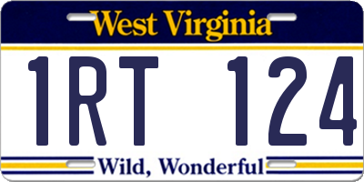 WV license plate 1RT124