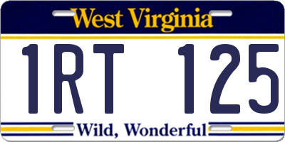 WV license plate 1RT125