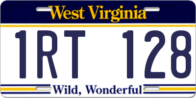 WV license plate 1RT128