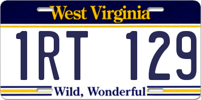 WV license plate 1RT129