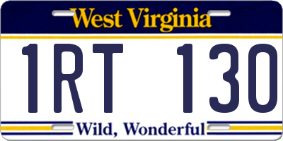 WV license plate 1RT130